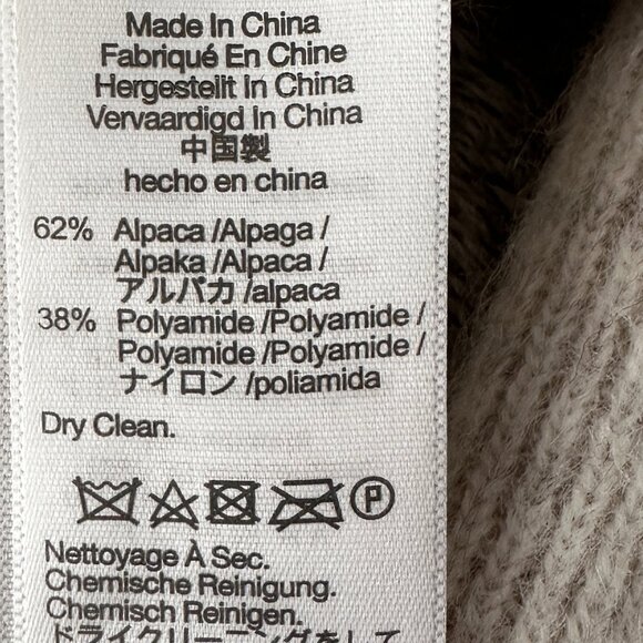 Madewell Alpaca Blend Puff Sleeve Sweater Mock Neck Crop Medium - Picture 6 of 7